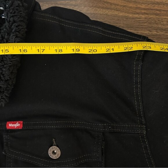 ❤️ Wrangler fleece lined Black Denim Jacket for Men XXL - Picture 6 of 9